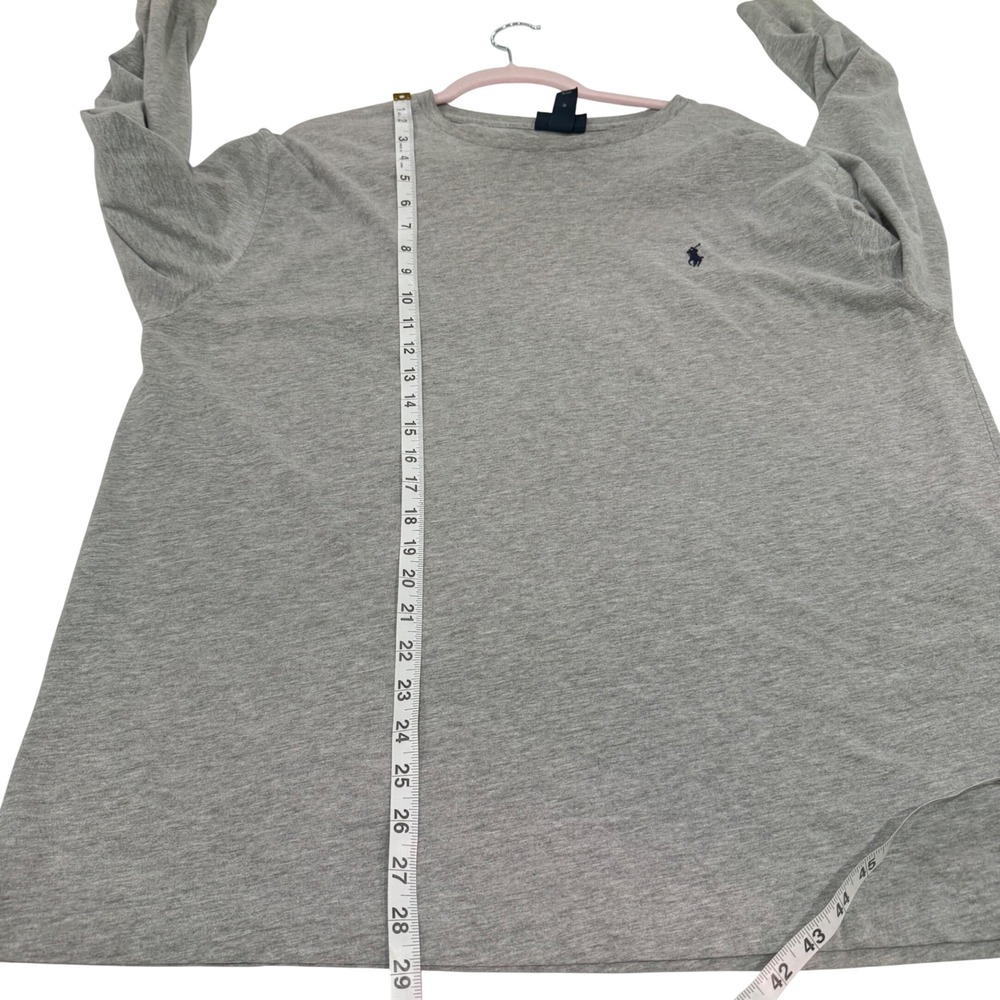 Polo Ralph Lauren Mens XL Grey Long Sleeve T-Shirt Pony Logo Cotton Blend - Picture 6 of 7